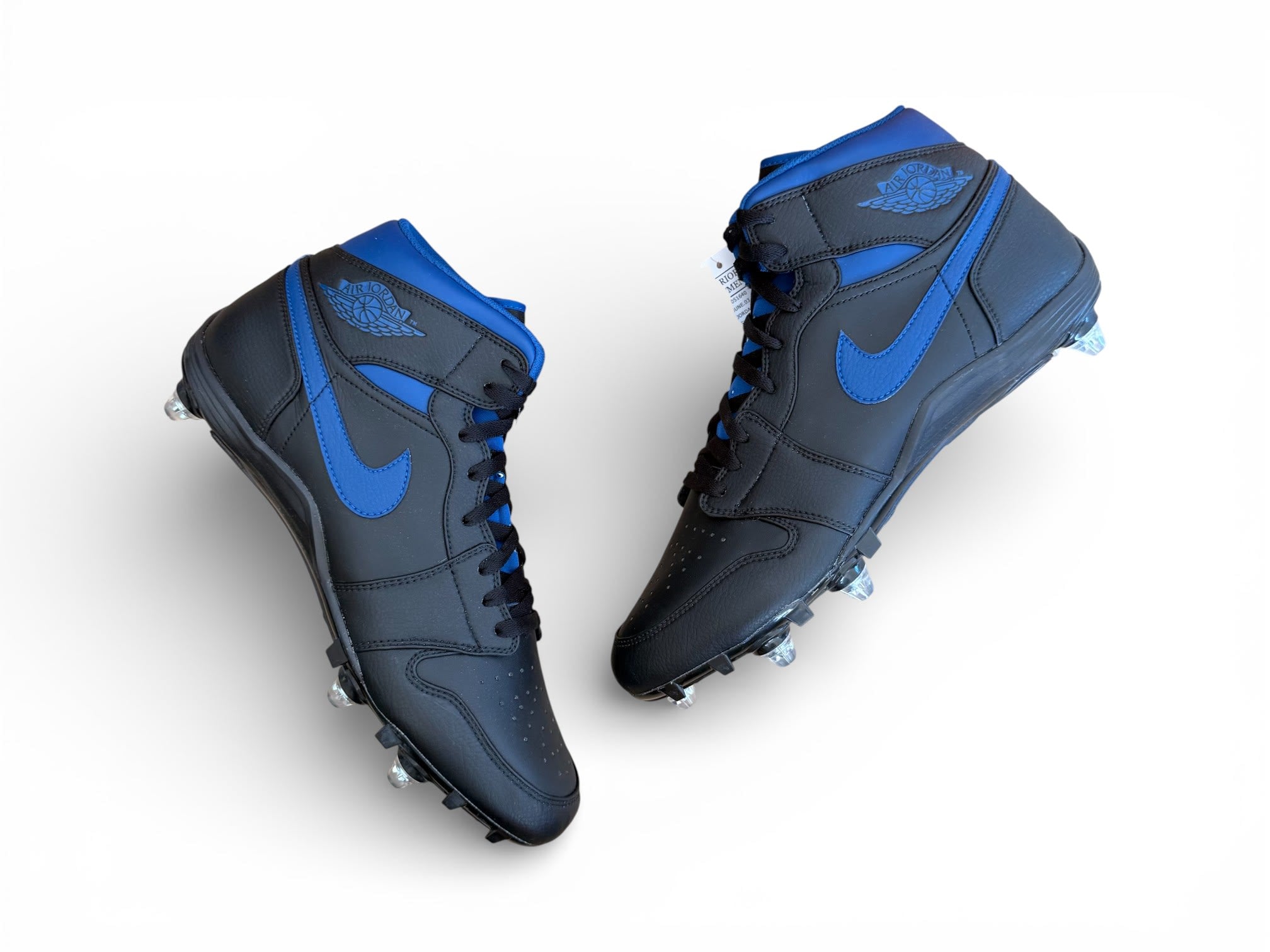 Jordan 1 TD Mid Detachable Cleats Black/Blue