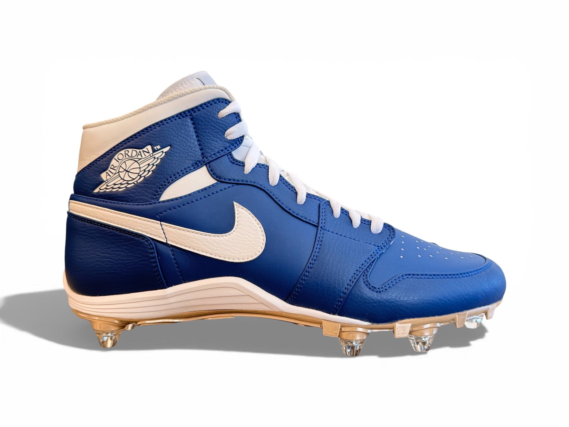 Jordan 1 TD Mid Detachable Cleats Blue/White