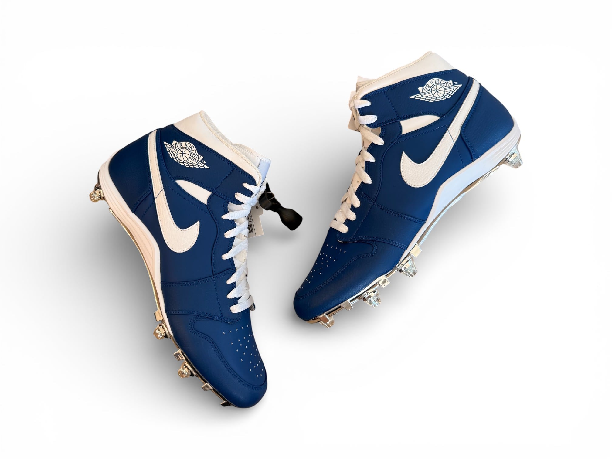 Jordan 1 TD Mid Detachable Cleats Blue/White