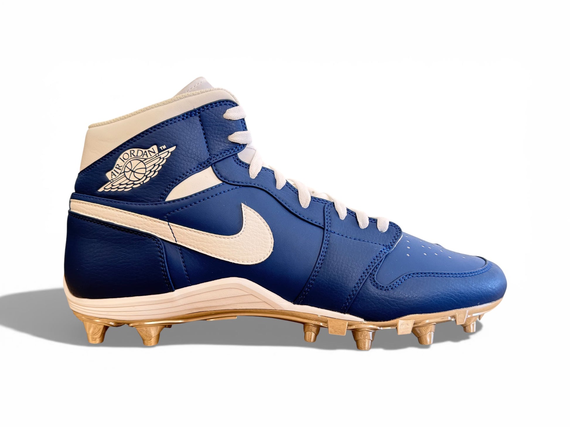 Jordan 1 TD Mid Molded Cleats Blue/White
