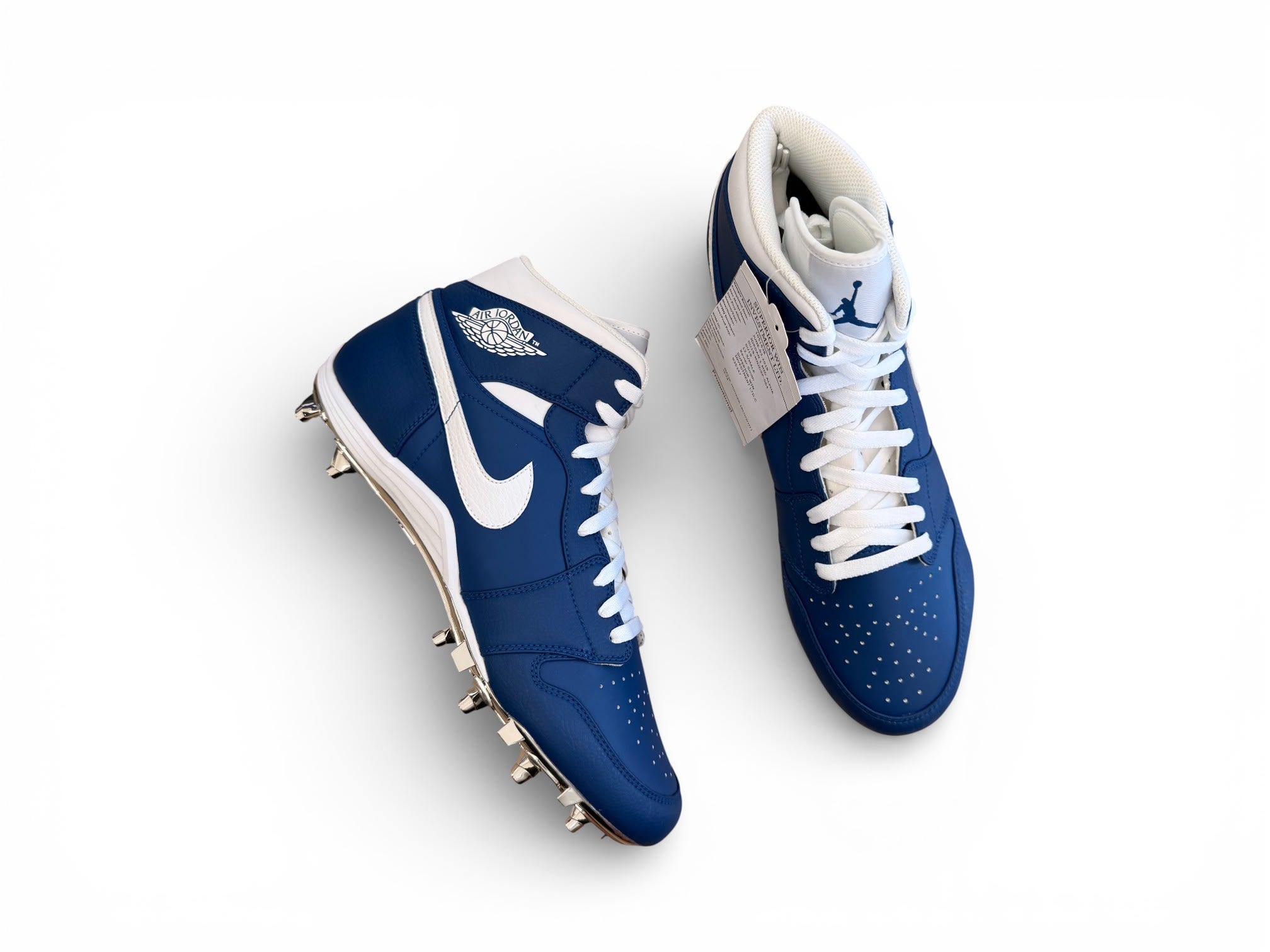 Jordan 1 TD Mid Molded Cleats Blue/White