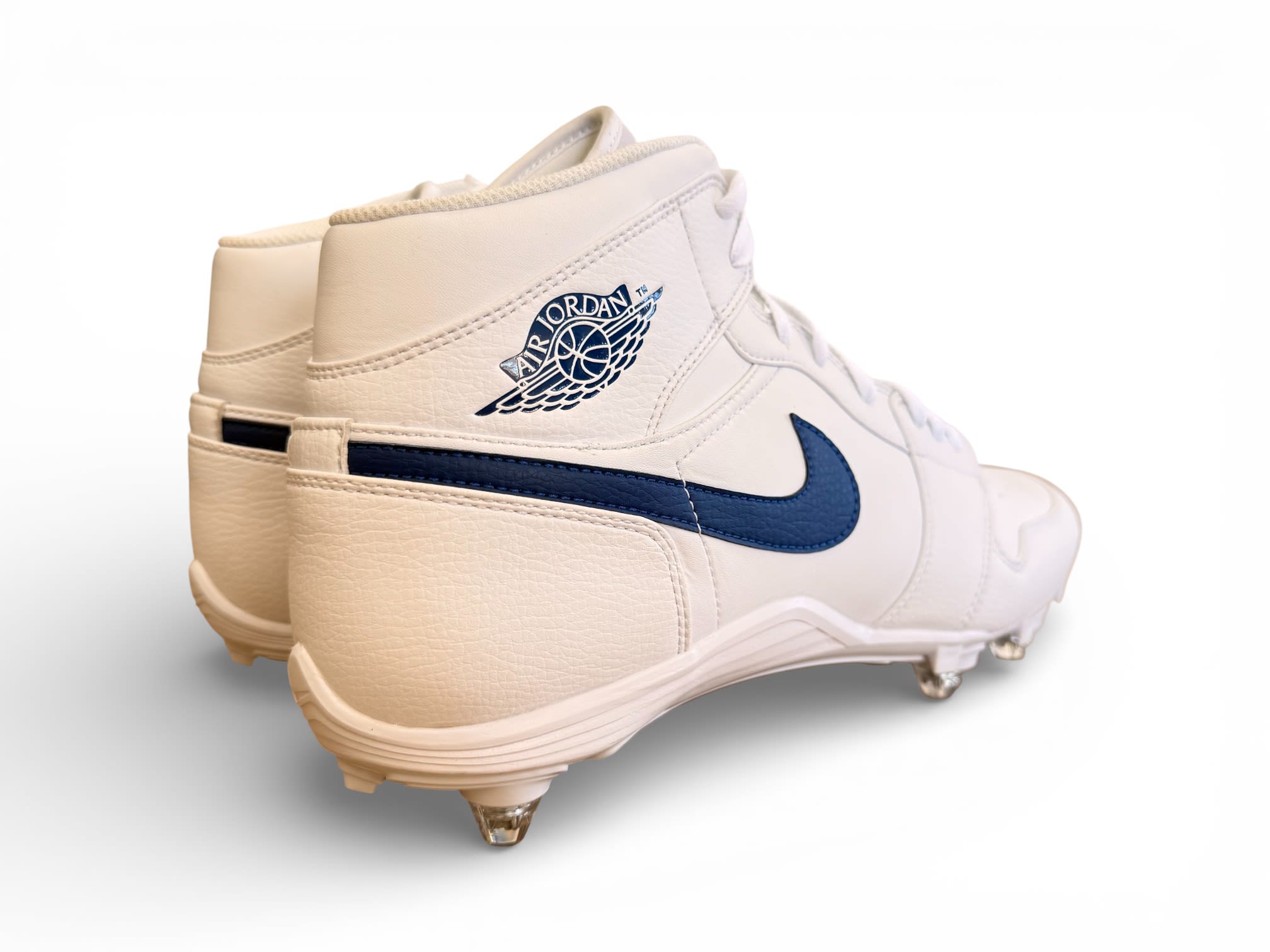 Jordan 1 TD Mid Detachable Cleats White/Blue