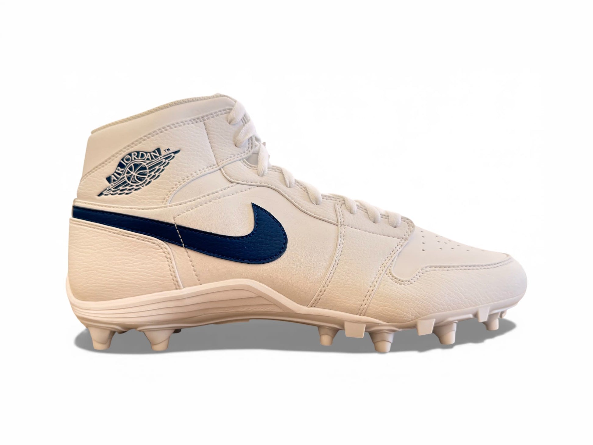 Jordan 1 TD Mid Molded Cleats White/Blue