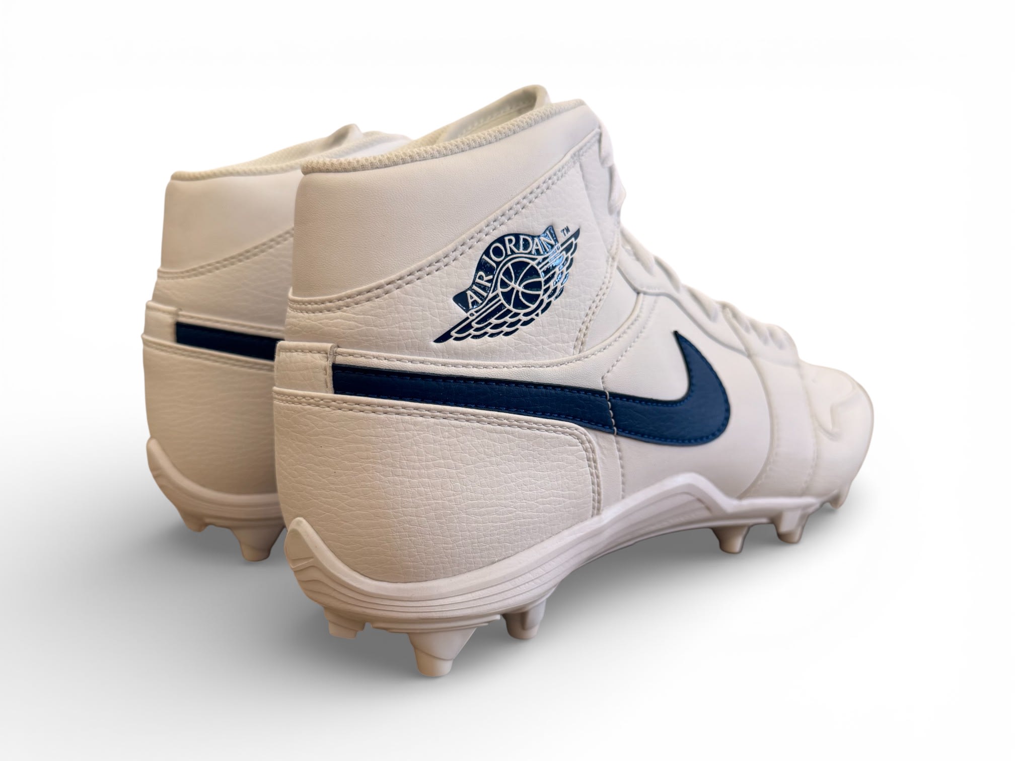 Jordan 1 TD Mid Molded Cleats White/Blue