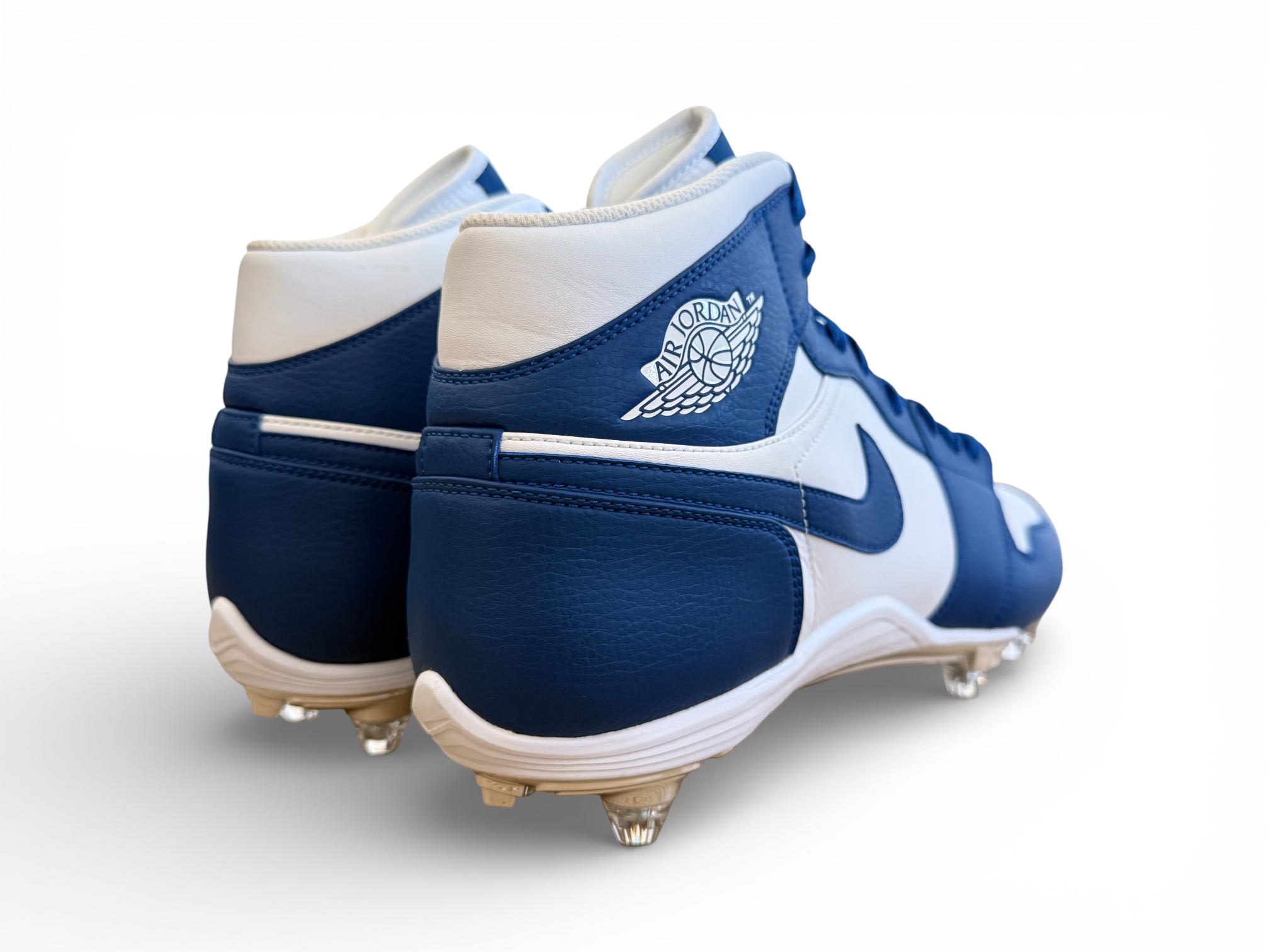 Jordan 1 TD Mid Detachable Cleats White/Blue/Blue