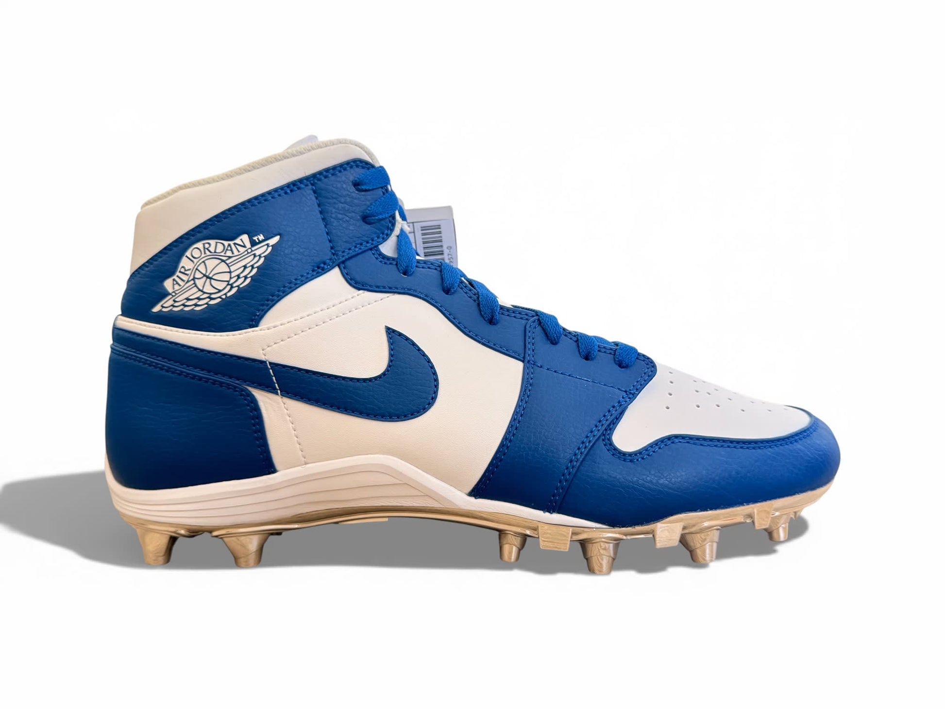 Jordan 1 TD Mid Molded Cleats White/Blue/Blue