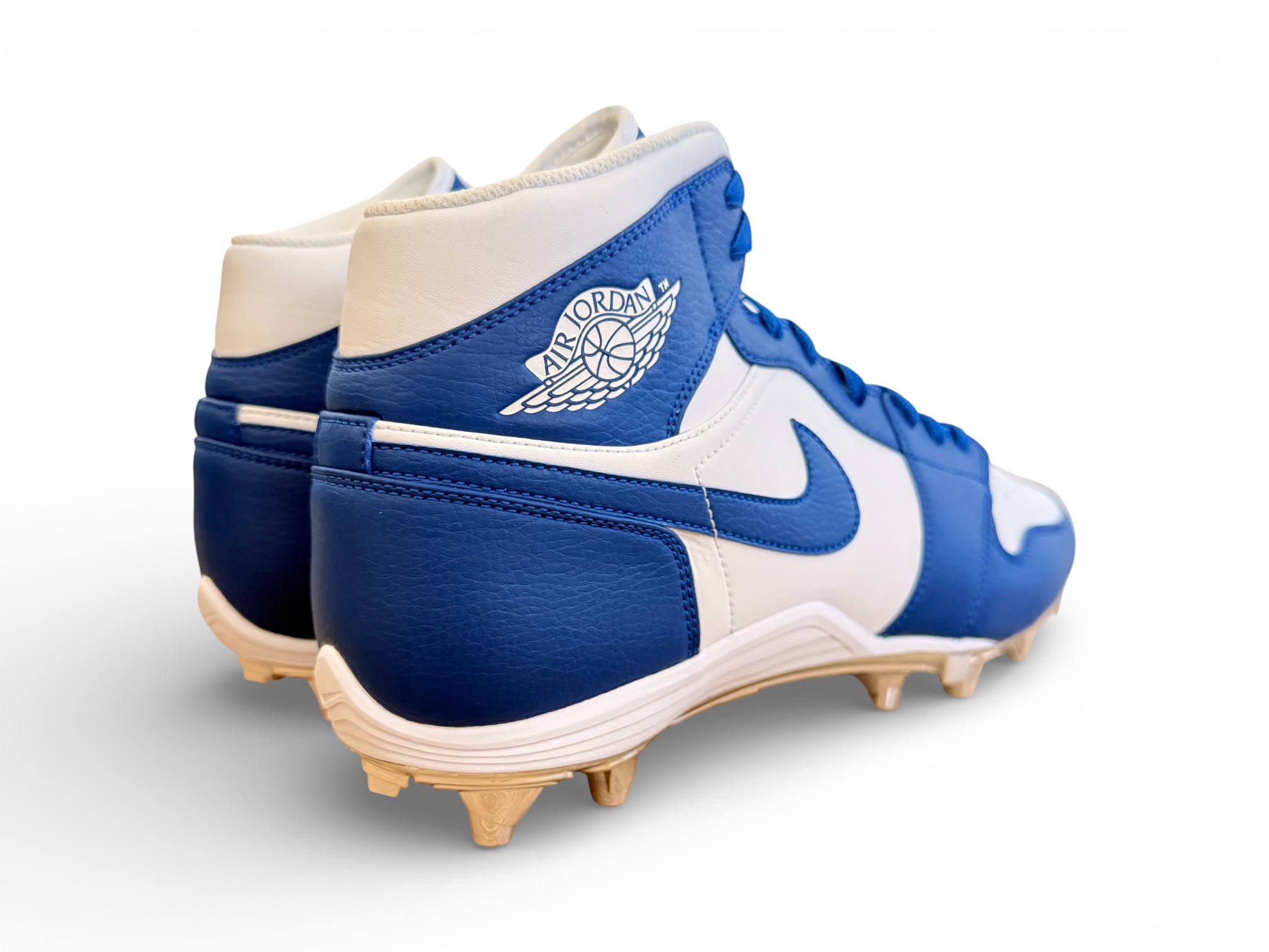 Jordan 1 TD Mid Molded Cleats White/Blue/Blue