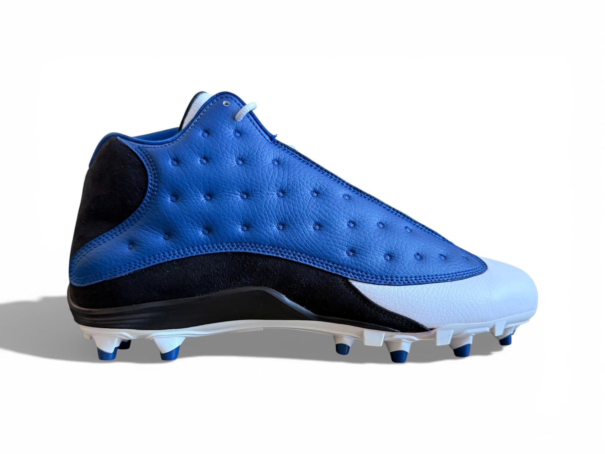 Jordan 13 Mid Molded Cleats Blue/Black-White