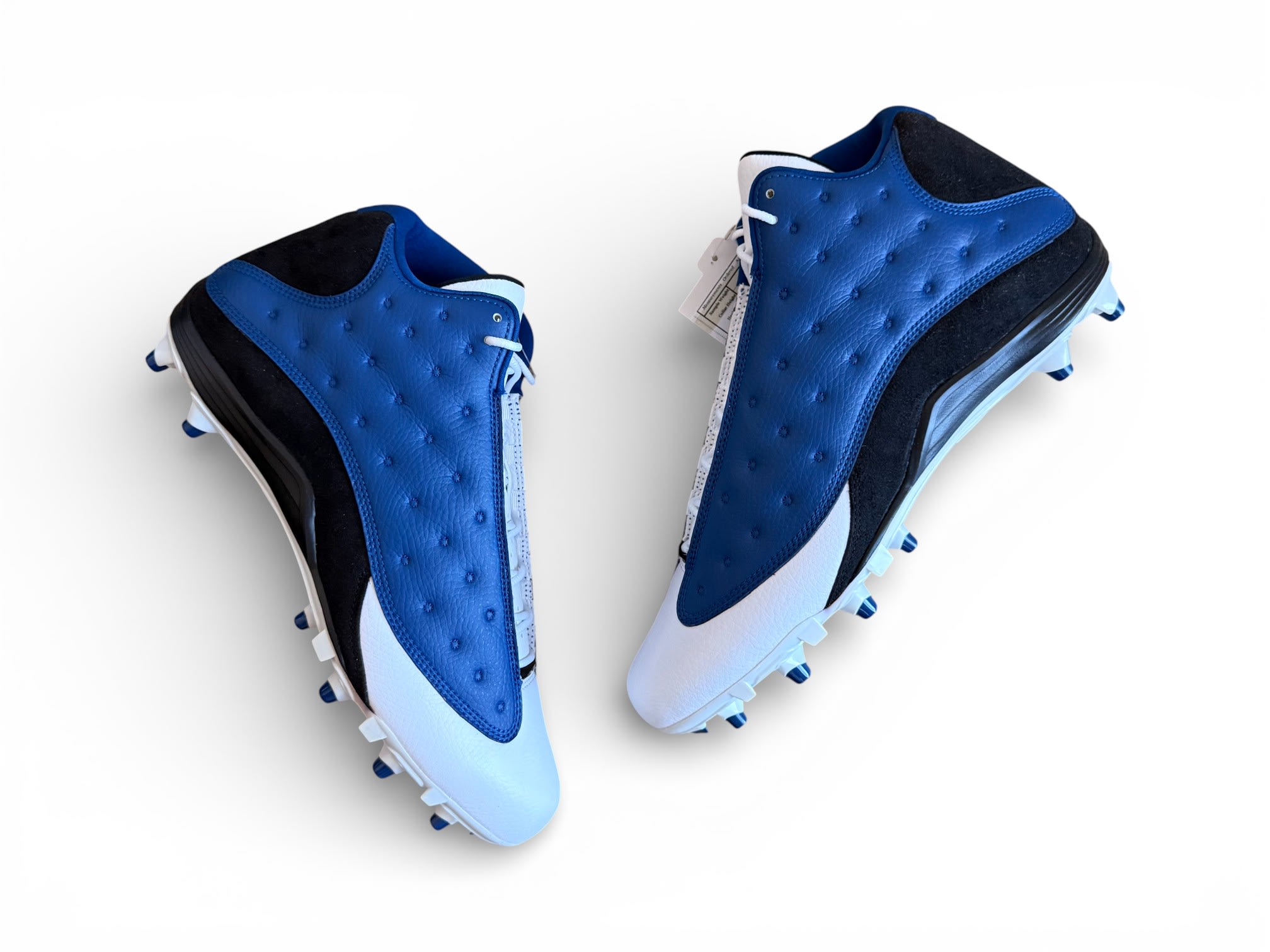Jordan 13 Mid Molded Cleats Blue/Black-White