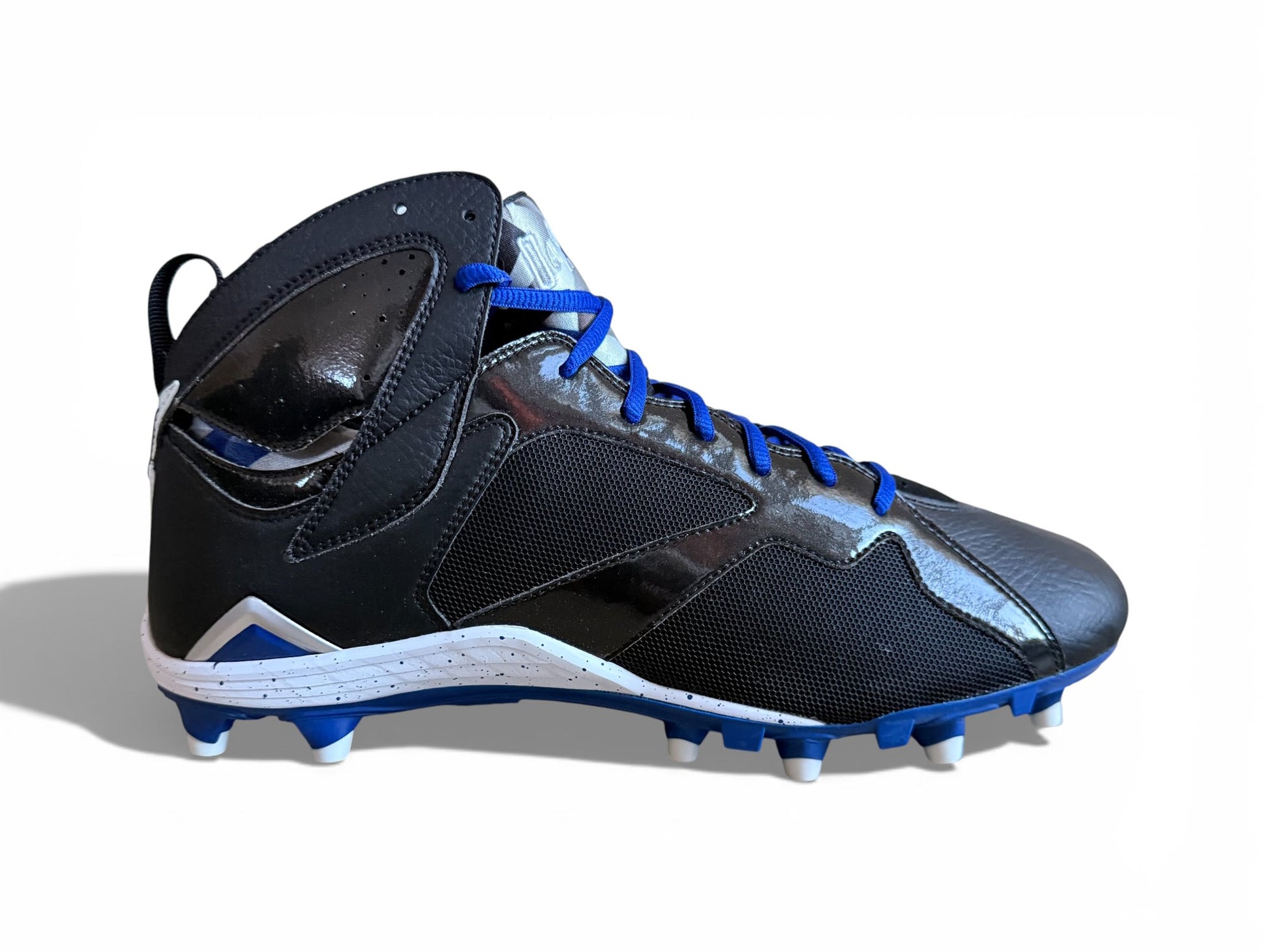 Jordan 7 Molded Cleats Black/Rush Blue-White