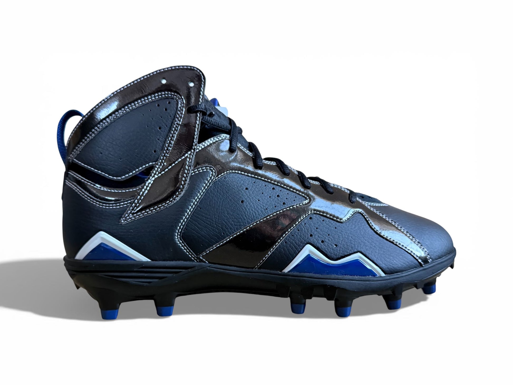 Jordan 7 Molded Cleats Black/Black-White-Rush Blue