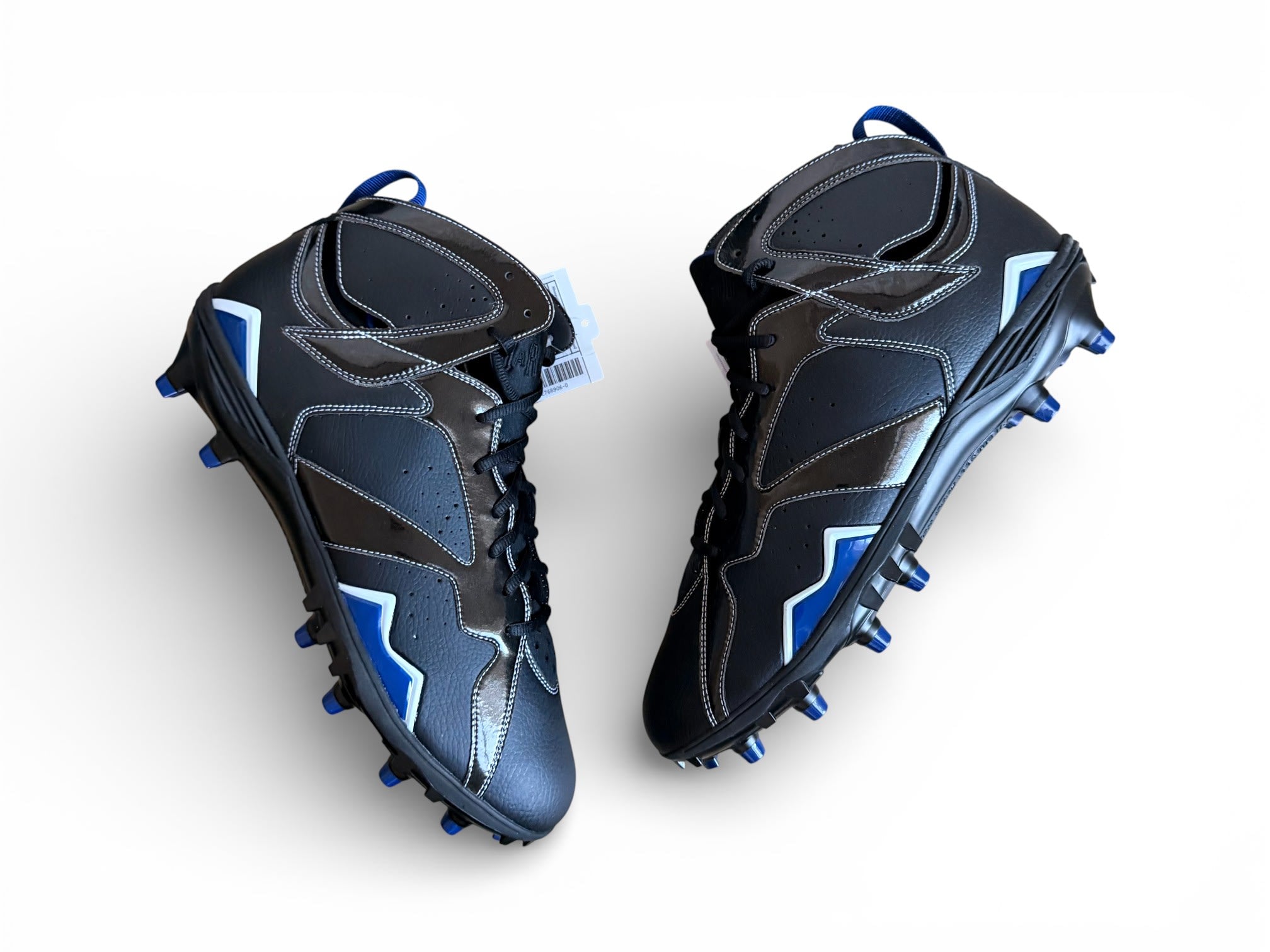 Jordan 7 Molded Cleats Black/Black-White-Rush Blue