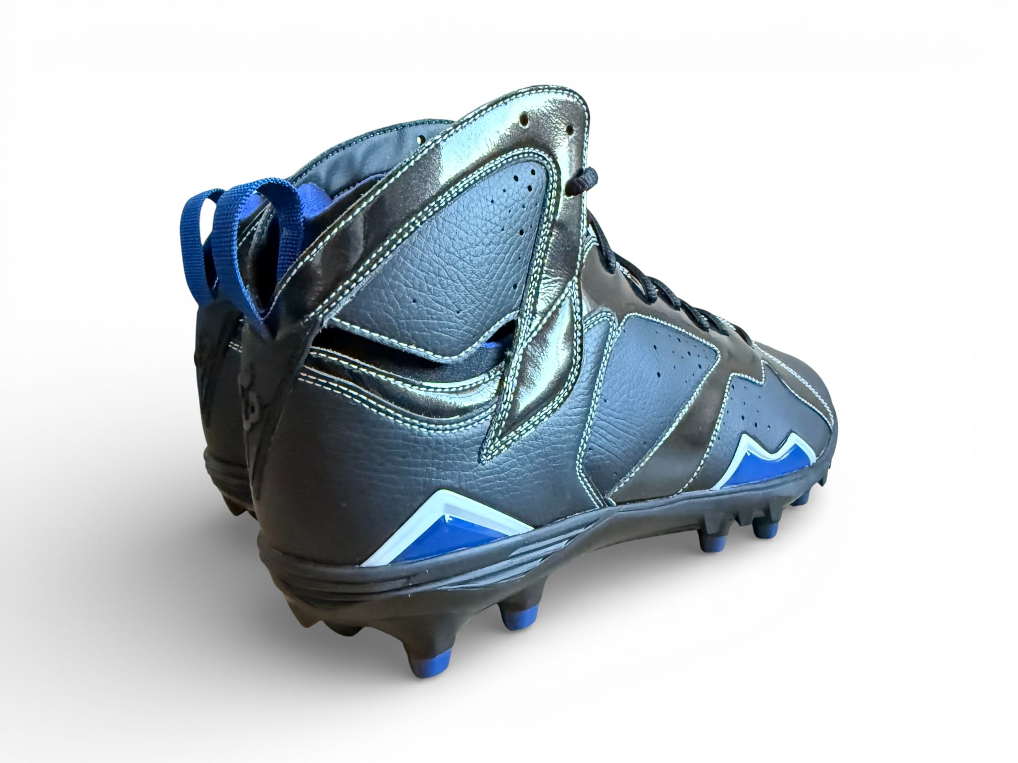 Jordan 7 Molded Cleats Black/Black-White-Rush Blue