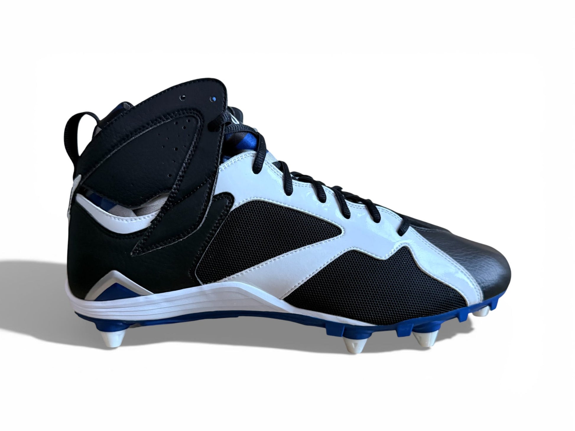Jordan 7 Detachable Cleats Black/White-Rush Blue