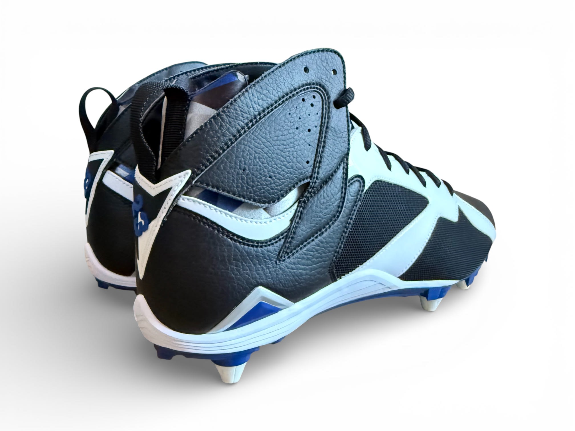 Jordan 7 Detachable Cleats Black/White-Rush Blue