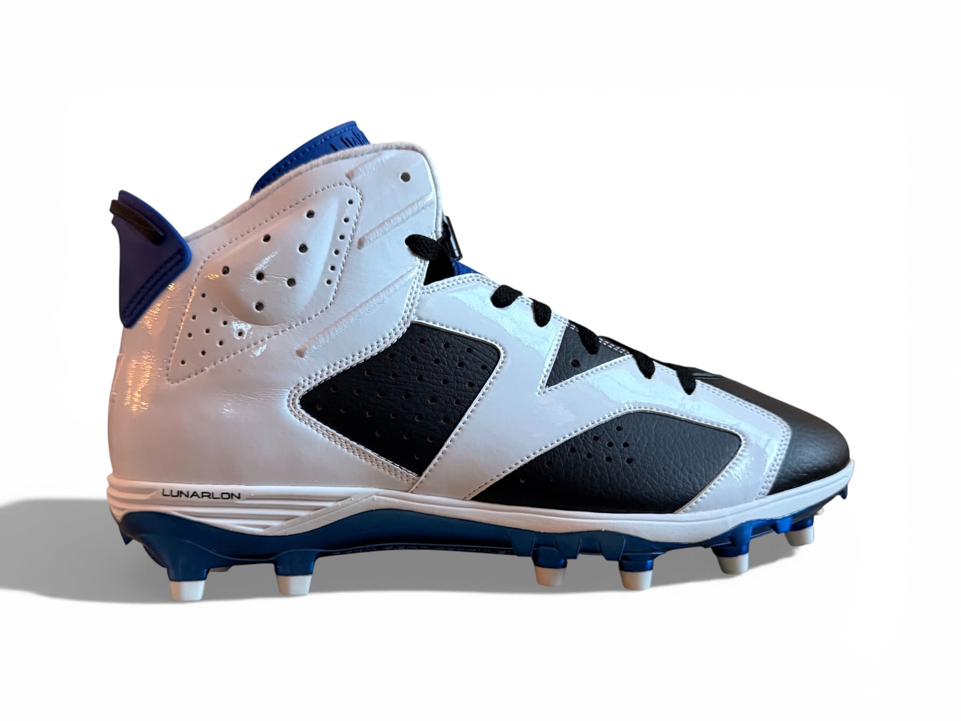 Jordan 6 Molded Cleats White/Black-Rush Blue