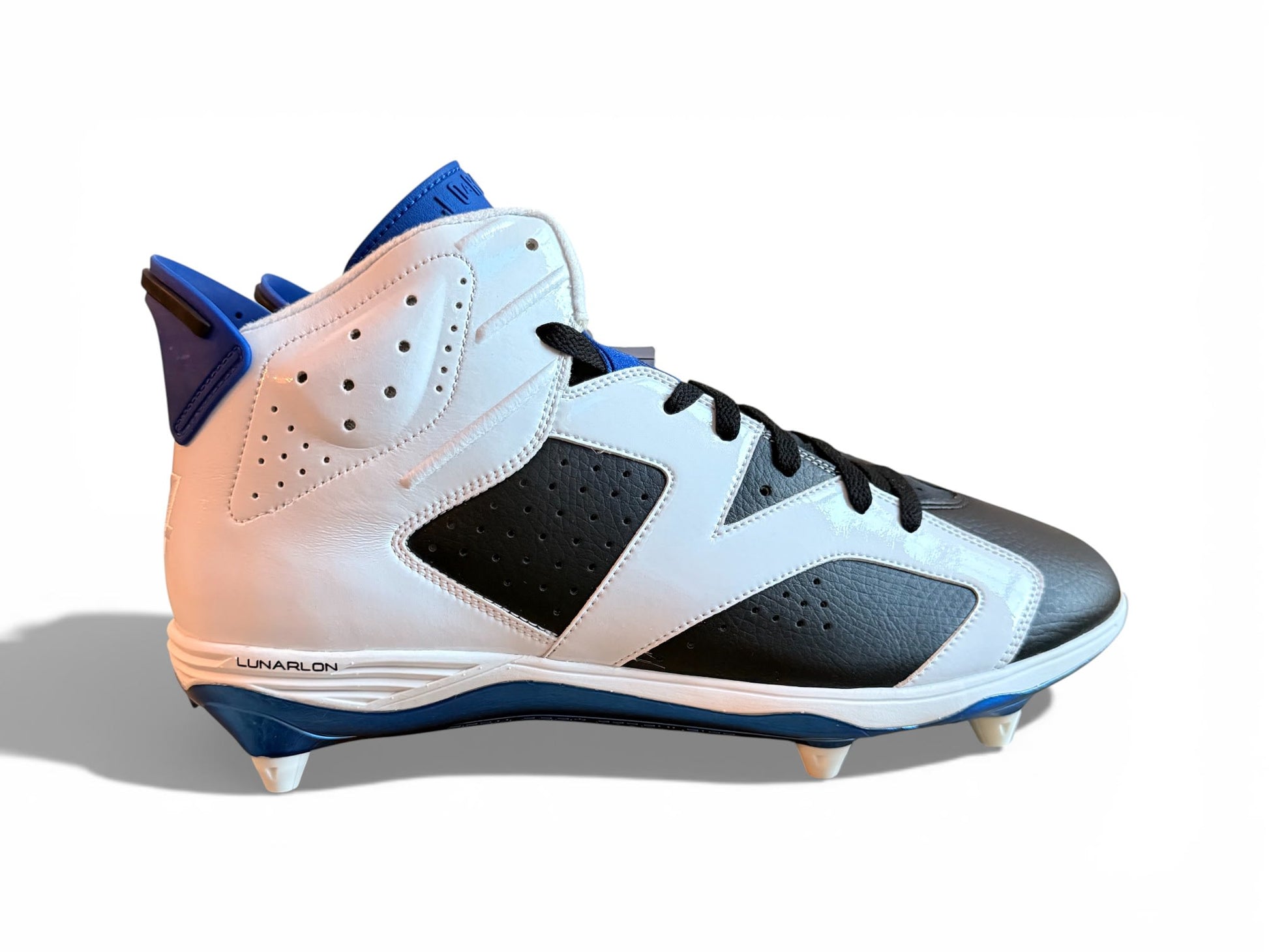 Jordan 6 Detachable Cleats White/Black-Rush Blue