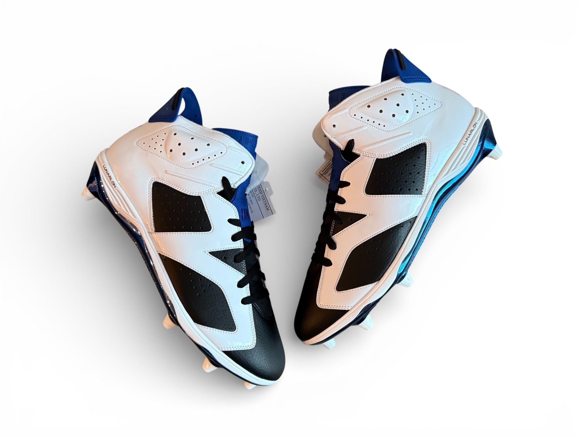 Jordan 6 Detachable Cleats White/Black-Rush Blue