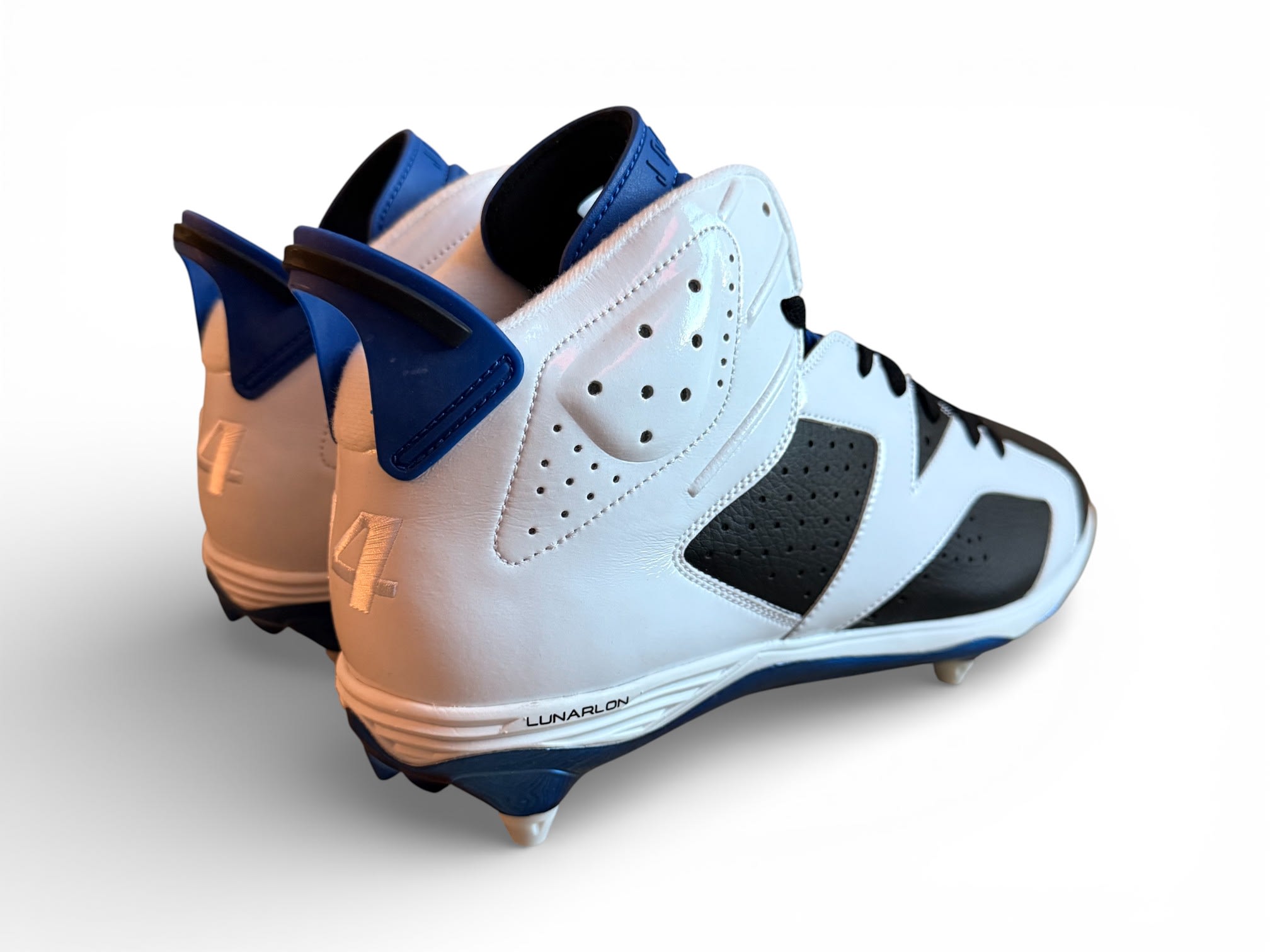 Jordan 6 Detachable Cleats White/Black-Rush Blue