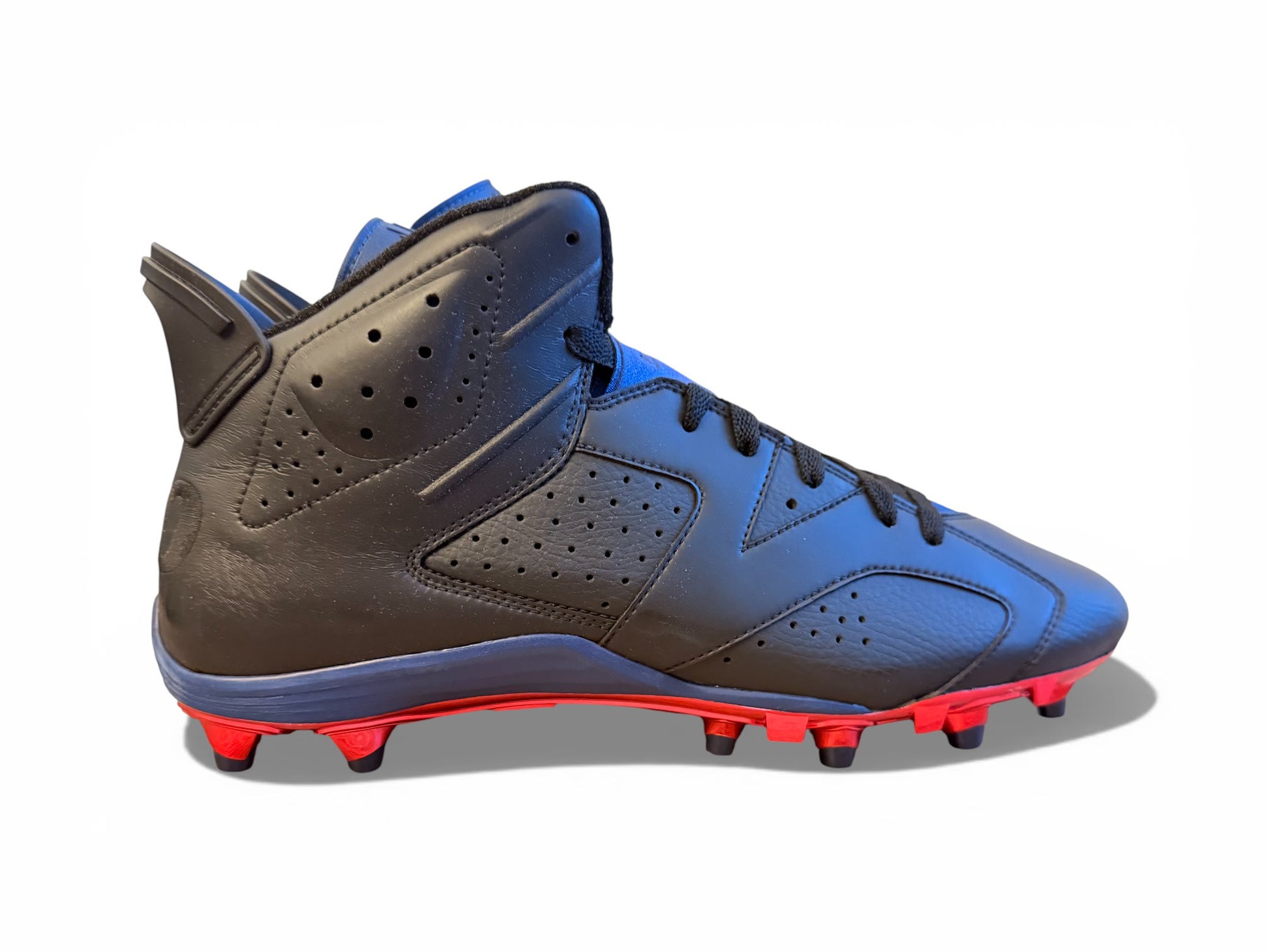 Jordan 6 Molded Cleats Black/Blue-Red Custom