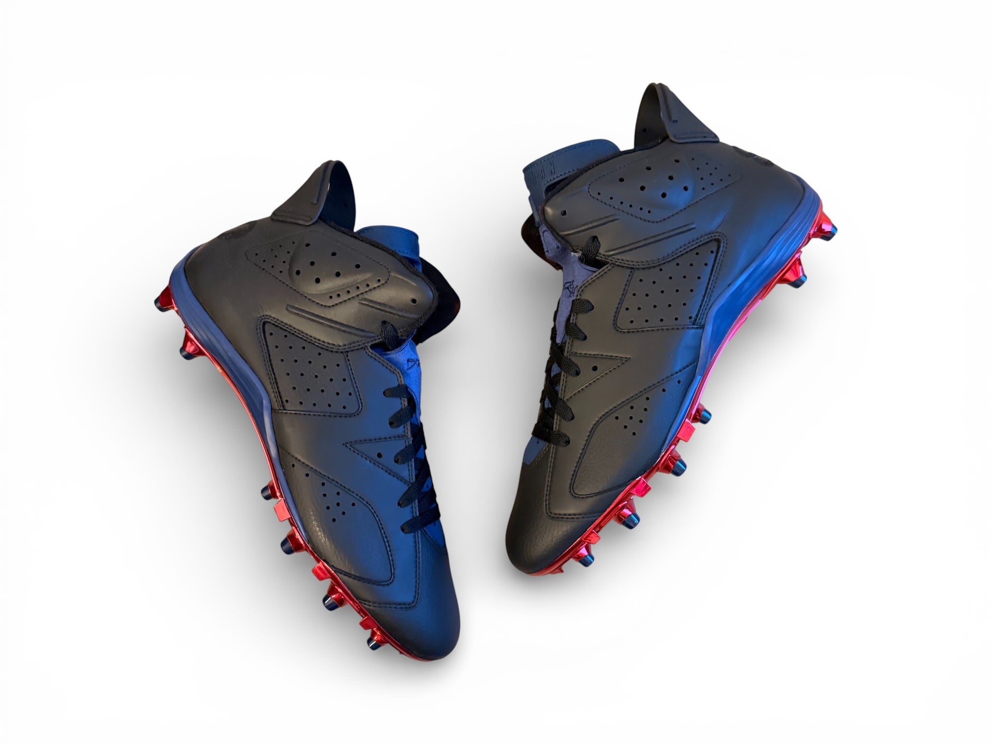 Jordan 6 Molded Cleats Black/Blue-Red Custom