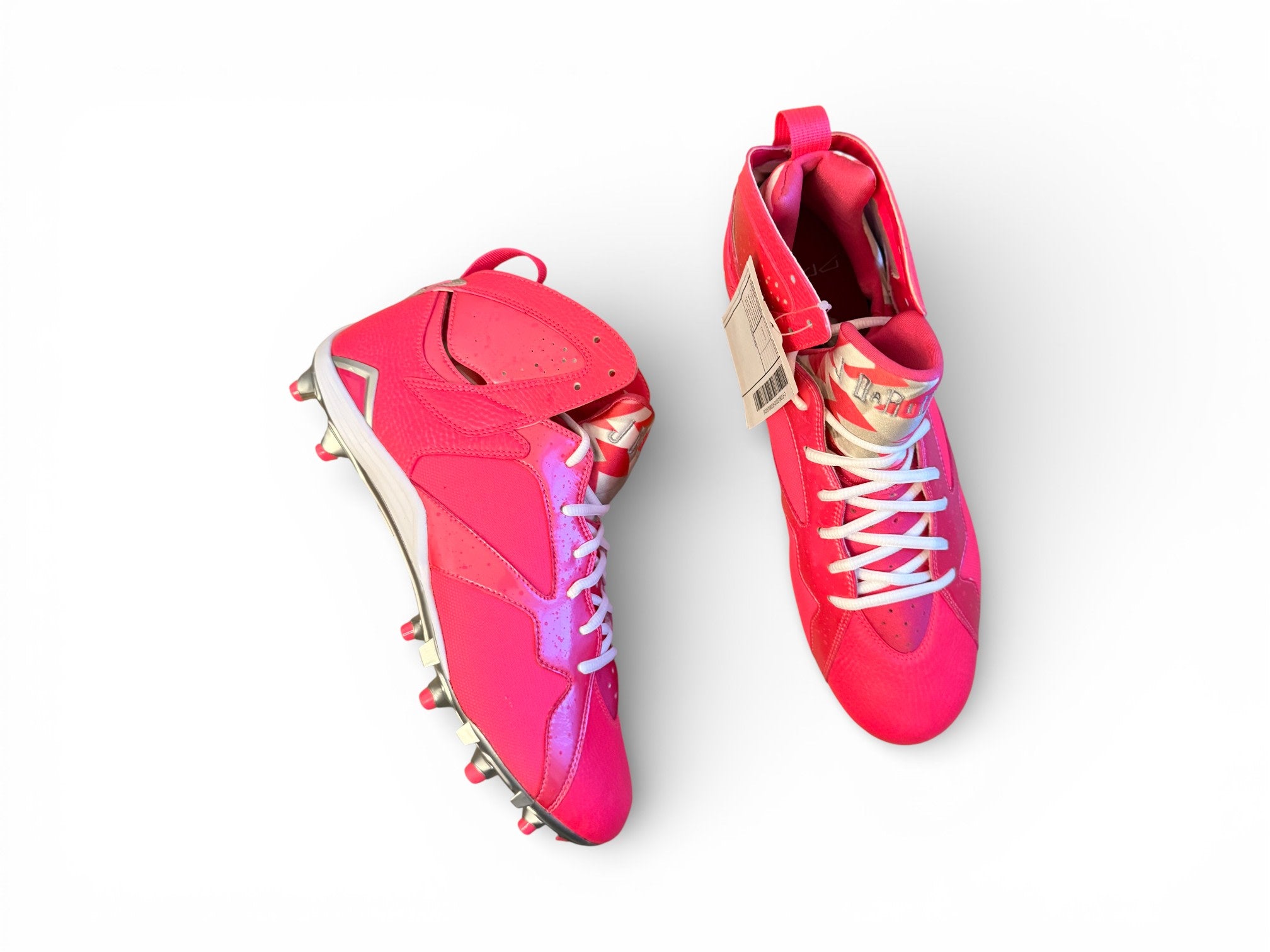 pink jordan football cleats