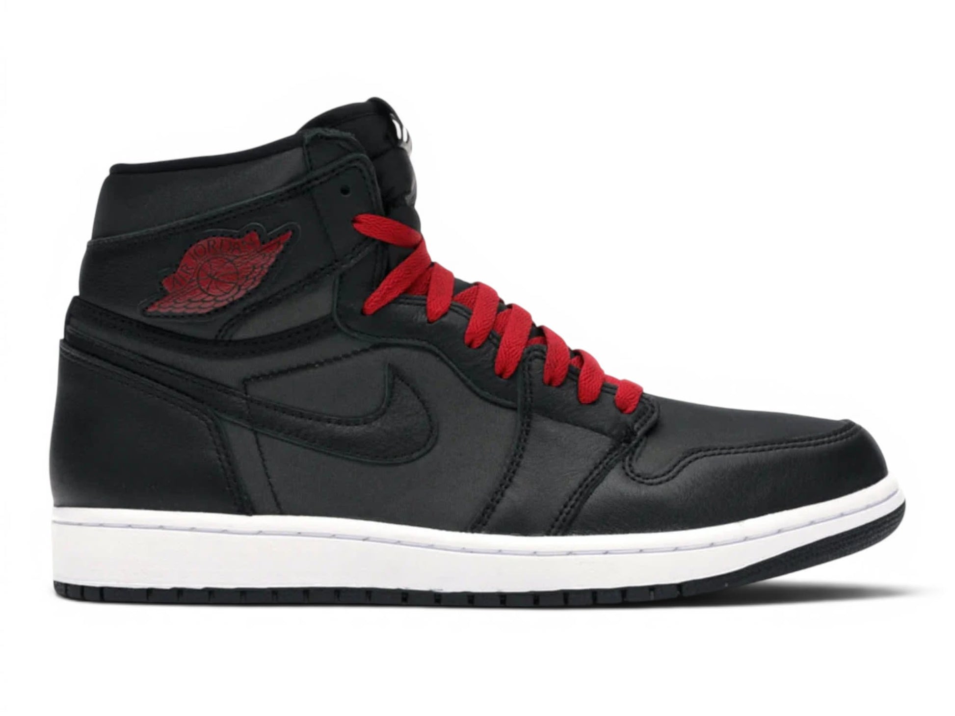 Jordan 1 Retro High Black Satin Gym Red