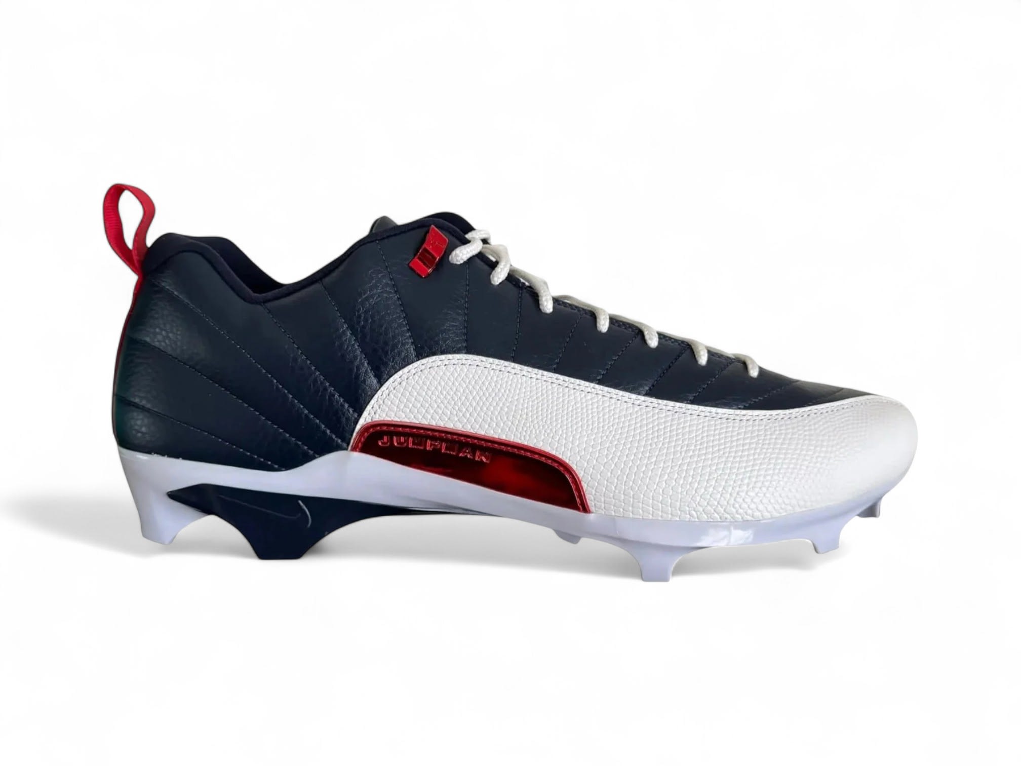 Jordan XII (12) Low Alpha Menace 3 PE Cleats - Howard University - Navy/White