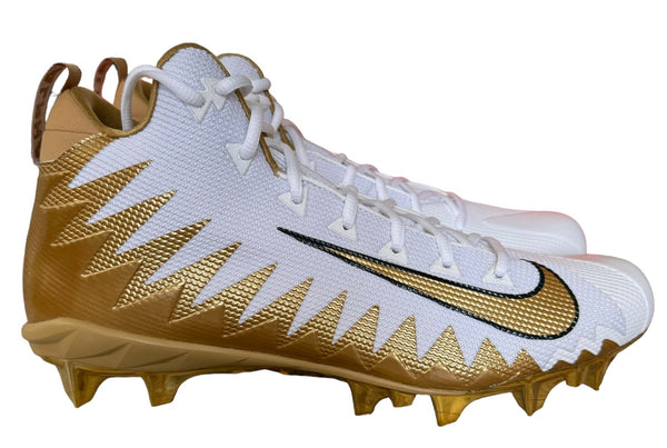 Nike Alpha Menace Pro Mid Cleats White/Gold