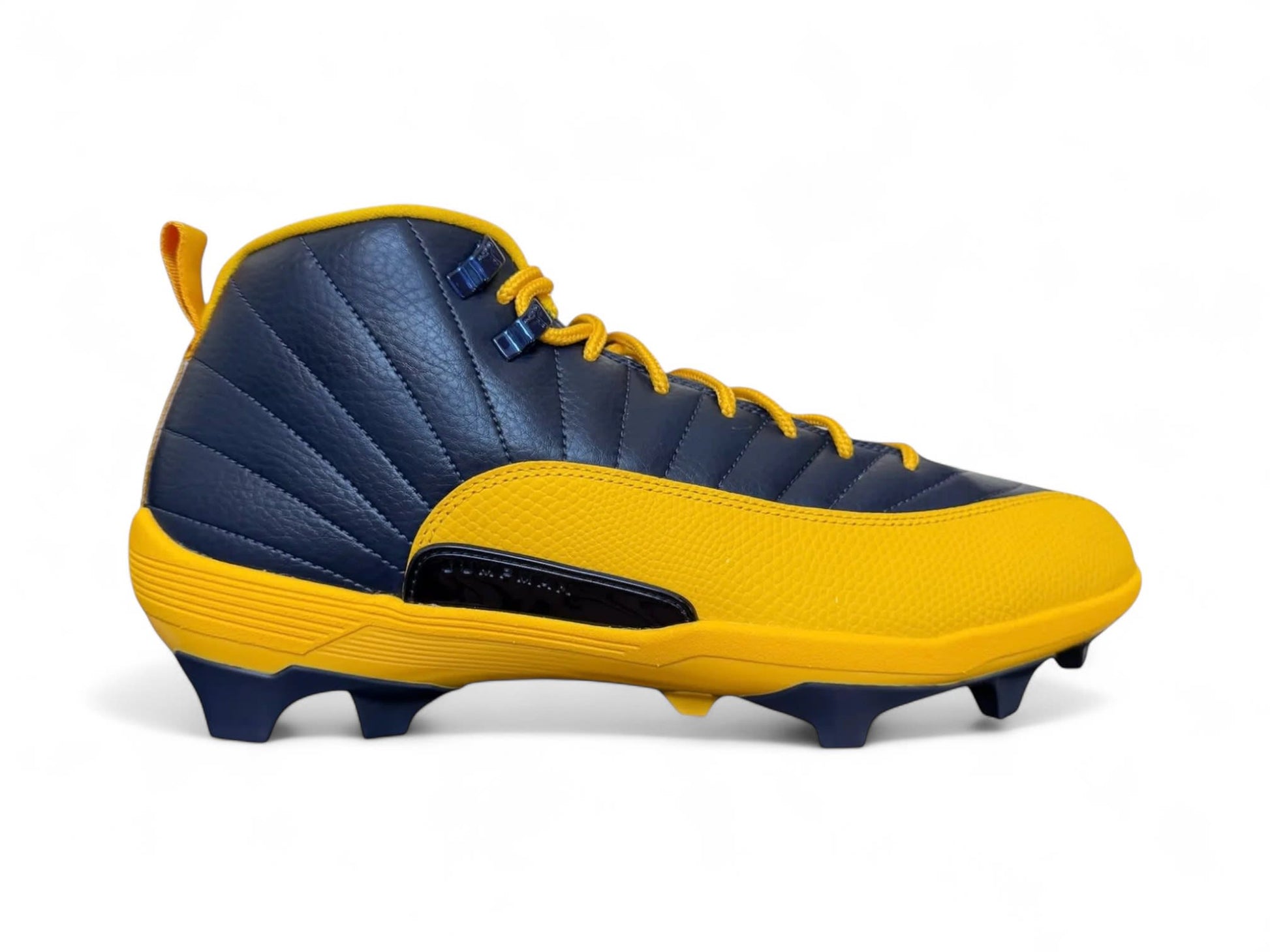 Jordan XII (12) Force Savage 3 PE Cleats - Michigan - Navy/Amarillo